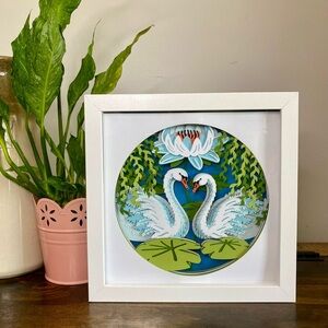 3D Swans Willow Tree Shadowbox